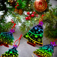 JOYIN 72 Pcs Christmas Scratch Art Ornaments, Rainbow Color Scratch Paper Off Craft Kit Includes Xmas Tree, Christmas Hanging Ornament for Kids