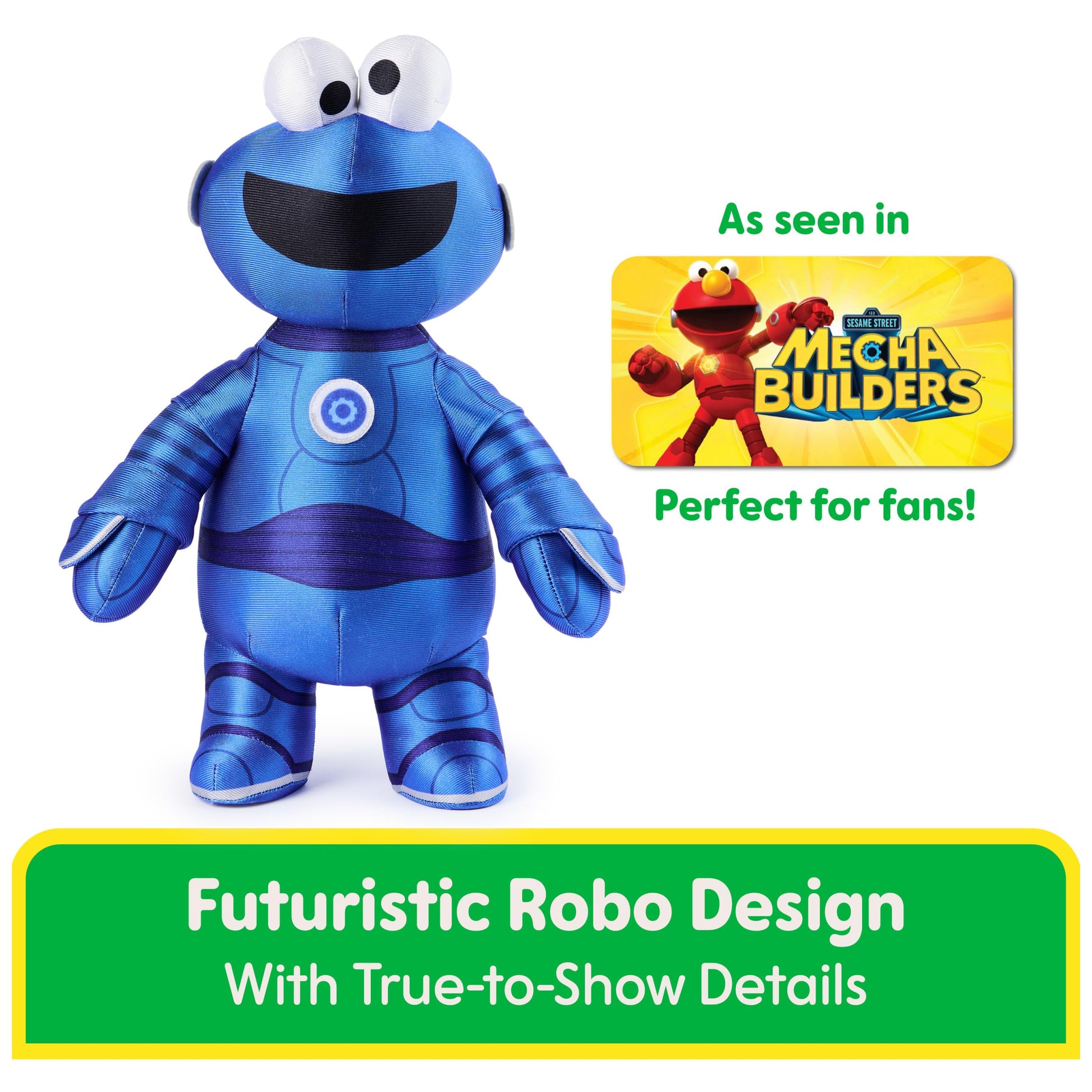 GUND Sesame Street Mecha Builder Cookie Monster 14" Plush; Ages 1+