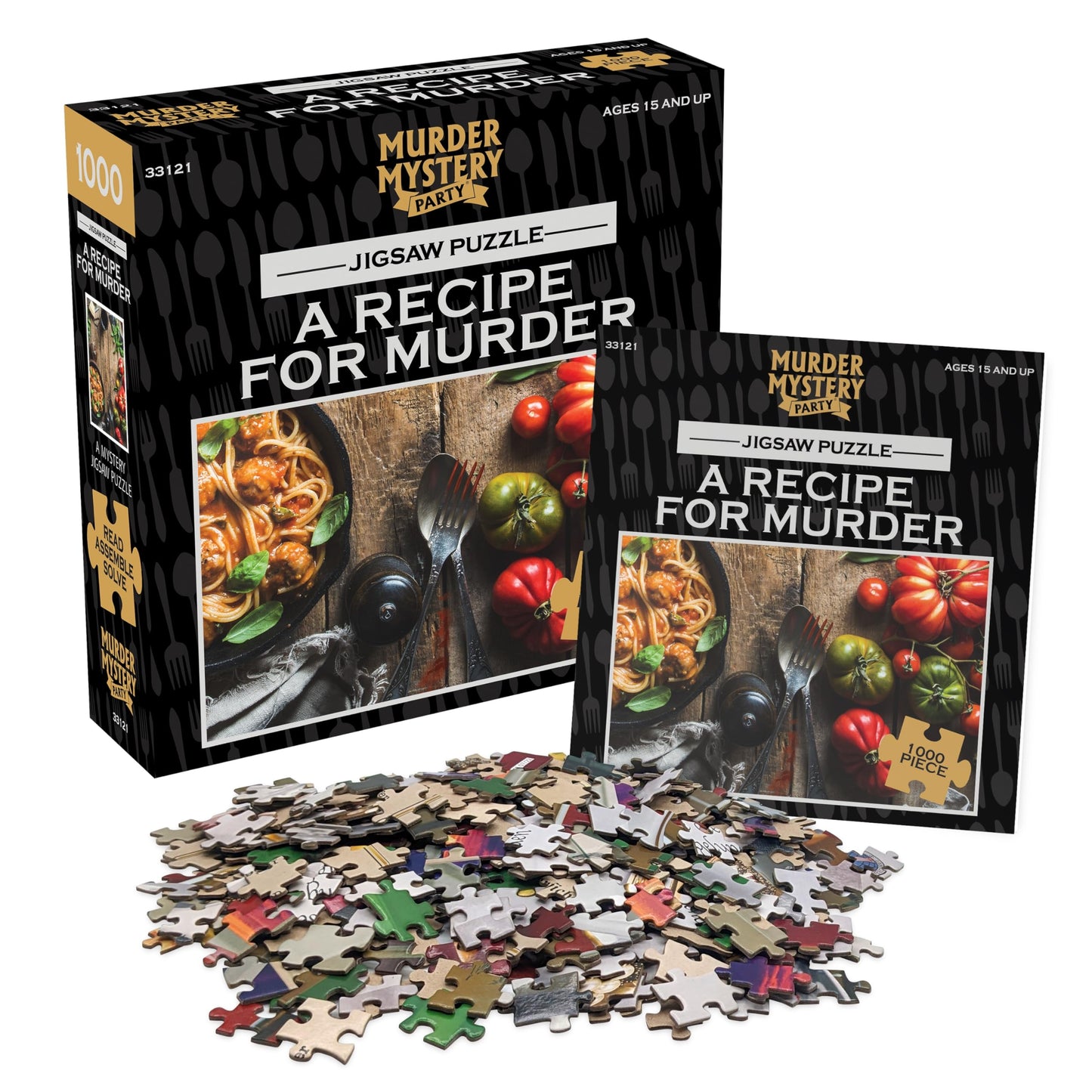Bepuzzled Classic Mystery Recipe For Murder Jigsaw Puzzle by University Games |Comes with Murder Mystery and Jigsaw Puzzle | 1,000 Piece Jigsaw |
