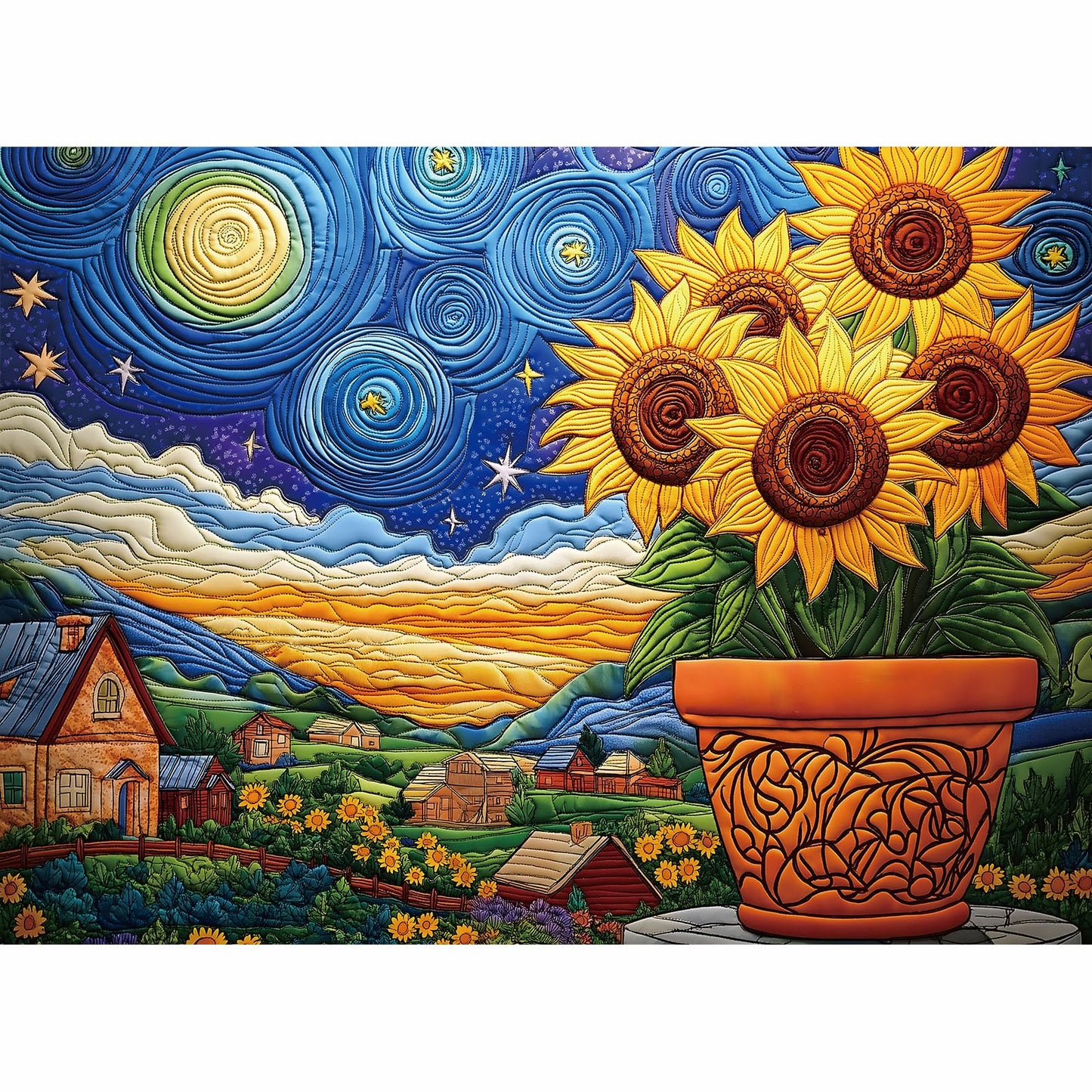 Puzzles for Adults 500 Pieces, Sunflower Puzzle Jigsaw Puzzles 500 Pieces - Starry Sunflower, Impossible Starry Night Puzzle, Finished Size 20.47 *