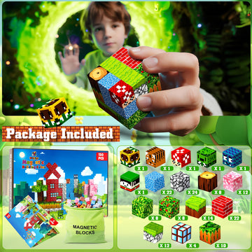 Hltyigr 150PCS Magnetic Blocks, Magnetic Building Blocks, Magnet Blocks Cubes, STEM Educational Stacking Magnet Toy for Kids Ages 3 4 5 6 7 8 9 10 11