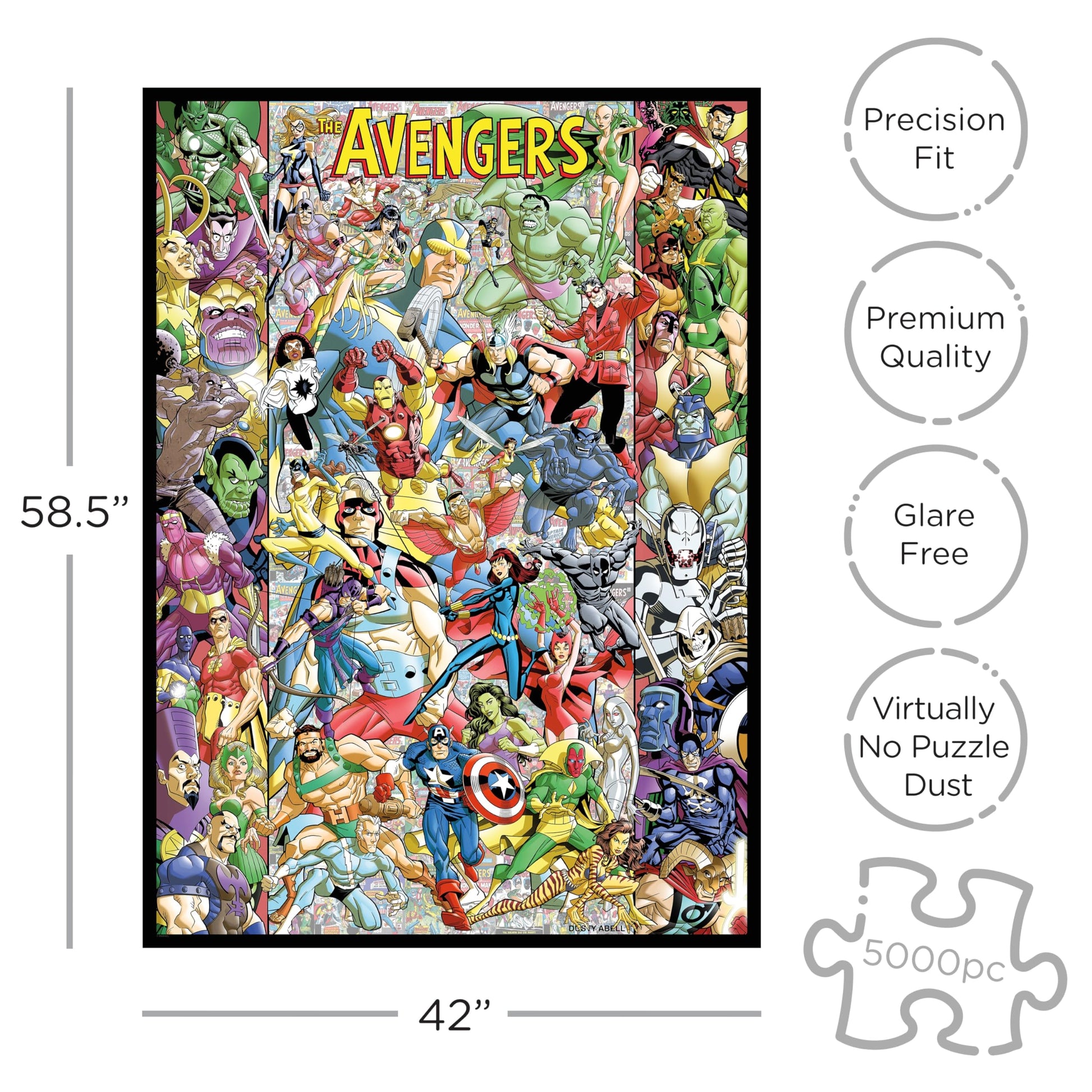 Aquarius Avengers 60th Anniversary 5000pc Puzzle (5000 Piece Jigsaw Puzzle) - Glare Free - Precision Fit - Officially Licensed Merchandise