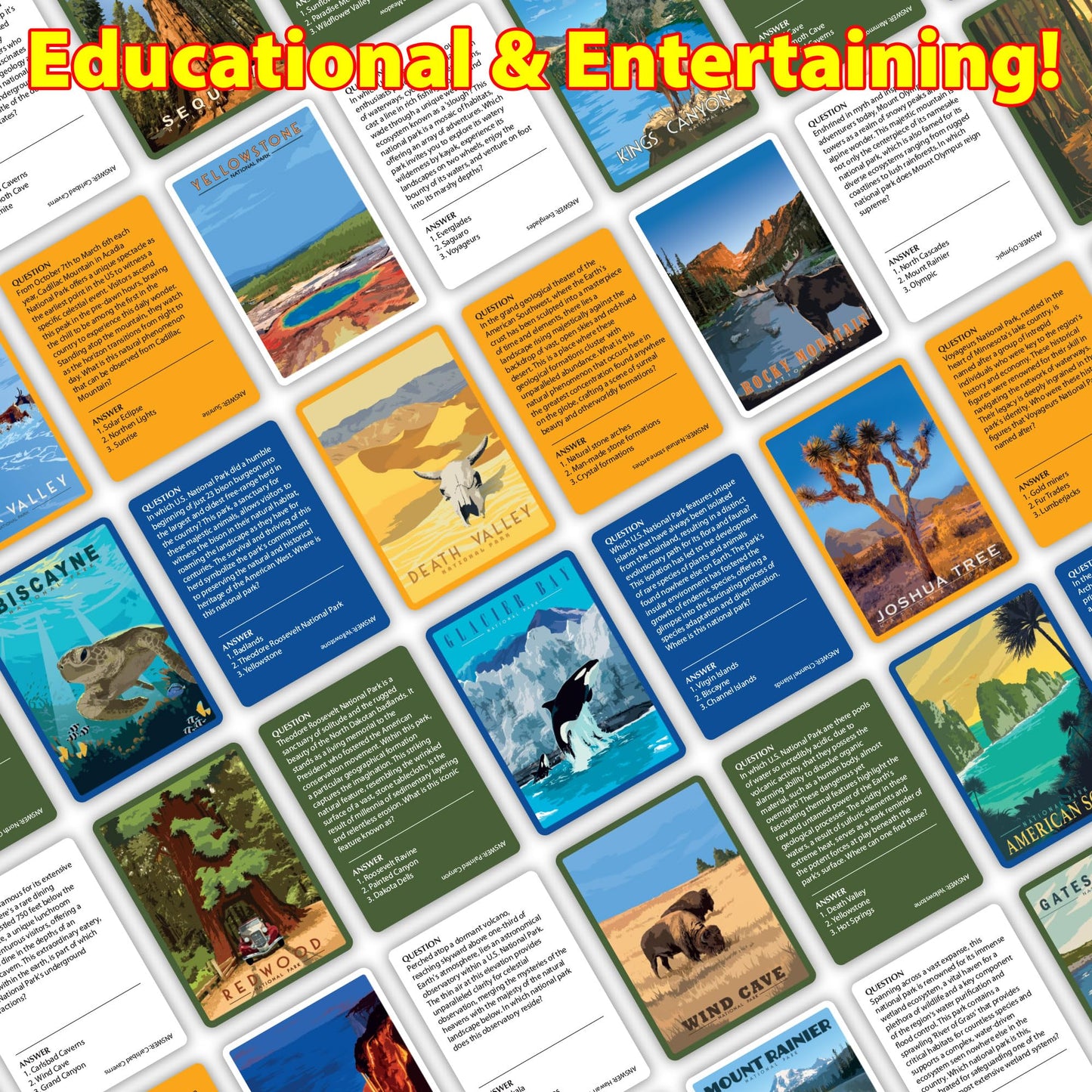 Funwares National Parks Pursuit - Educational Trivia Board Game for Kids Adults and Families - Fun Geography Travel Learning Game Night Activity