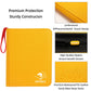 Toploader Binder, DTCGBIN 4-Pocket Top Loader Trading Card Binder Album Compatible for PKM TCG MTG,Holds 3"x4" 128 Rigid Cards (4-POCKET, Yellow Red)