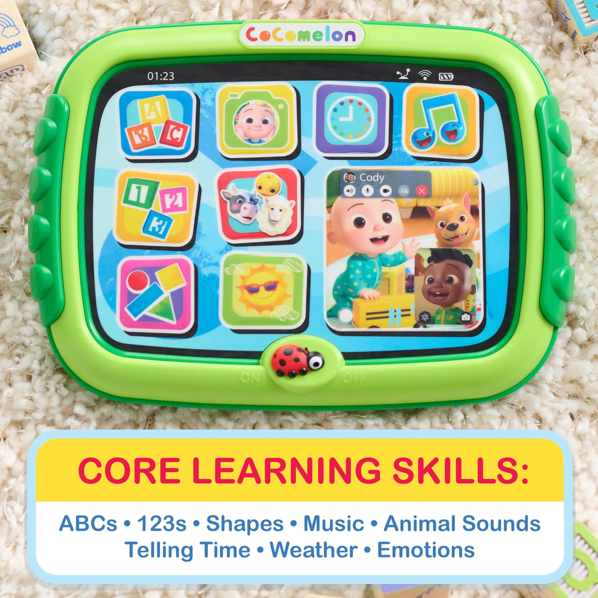 CoComelon Learning Tablet, 60+ Learning Phrases, Sing-Along to the “The Alphabet Song", Kids Toys for Ages 18 Month by Just Play