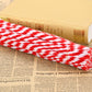 Carykon Pack of 100 Striped Chenille Stems Pipe Cleaners (Red)