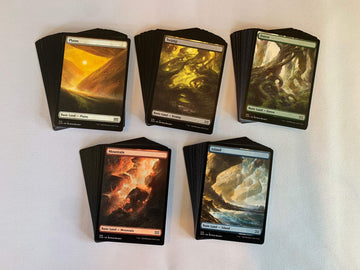 MTG Decks & More Compatible with Magic The Gathering: 100 Full Art Basic Lands - 20 Swamp, Mountain, Forest, Plains, Island - MTG!