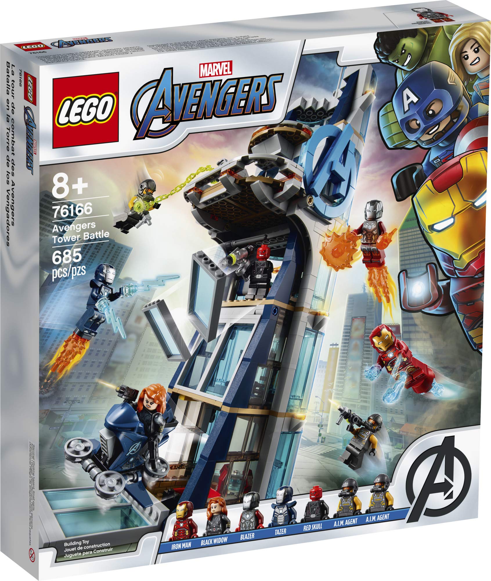 LEGO Marvel Avengers: Avengers Tower Battle 76166 Collectible Building Toy with Action Scenes and Superhero Minifigures; Cool Holiday or Birthday Gift