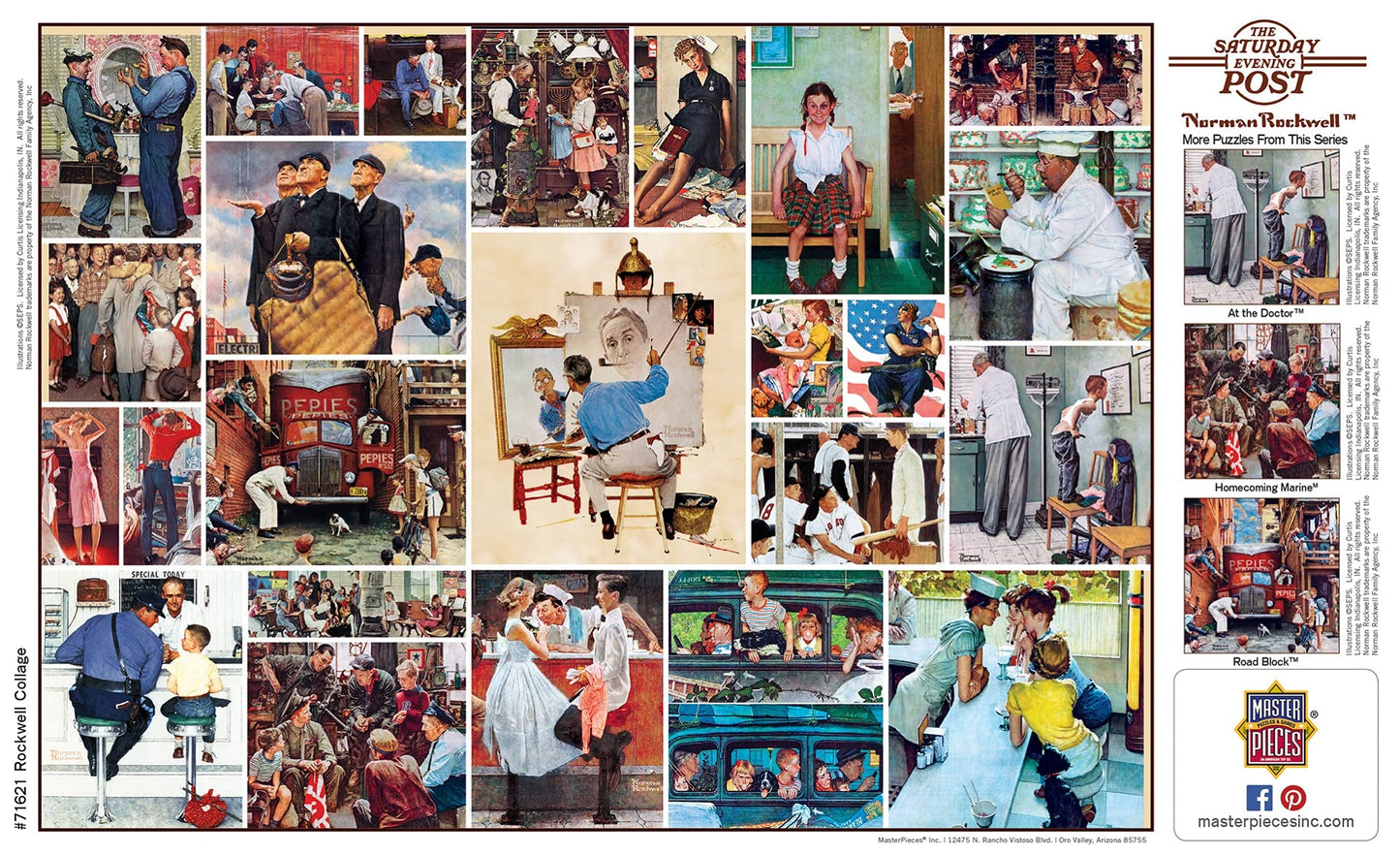 MasterPieces SEP Collages 1000 Puzzles Collection - Rockwell Collage 1000 Piece Jigsaw Puzzle