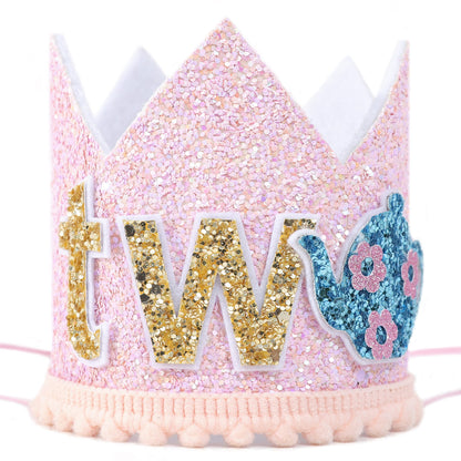 WAUAO Alice in Wonderland Tea Party Decorations - Birthday Crown/Hat, Girl's 2nd Birthday Pink Outfit