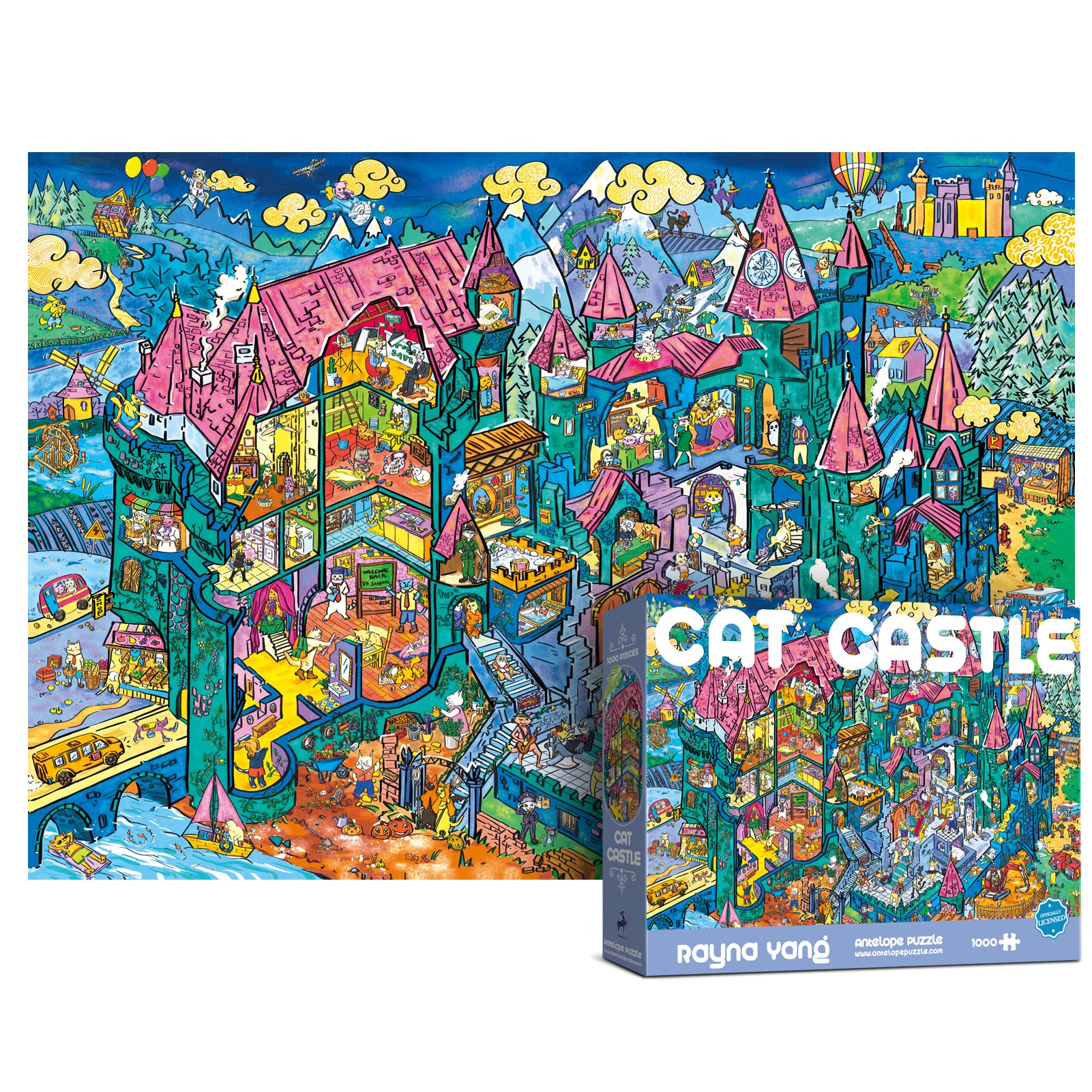 Antelope - 1000 Piece Puzzle for Adults, Cat Castle Jigsaw Puzzles 1000 Pieces, High Resolution, Matte Finish, Smooth Edging, No Dust Creative