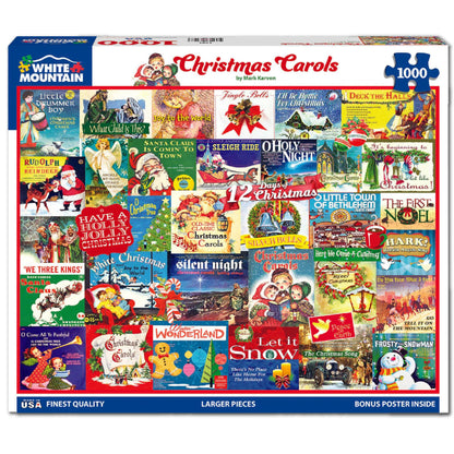 White Mountain 1000 Piece Jigsaw Puzzle Winter Christmas, Chrismas Carols