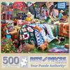 Bits and Pieces 500 Piece Puzzles for Adults - Quilting Festival - Large 18" x 24" Jigsaw Puzzles 500 Pieces Americana Farm Quilt, No 2 Pieces Alike