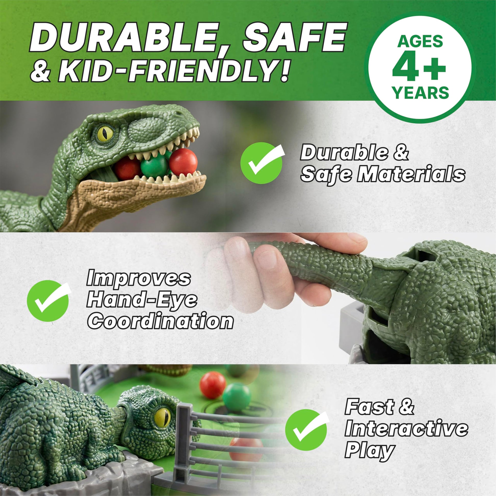 Jurassic World Ravenous Raptors Board Game- Dino Chomping Board Games for Kids, Interactive Dinosaur Game w/Snack Balls, Play Arena & Raptors, Easy