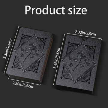 Playing Cards 2 Pack, Waterproof Cards, Plastic Playing Cards, Deck of Card, Cool Black Poker Card Professional Set for Table Magic Pool Camping Party