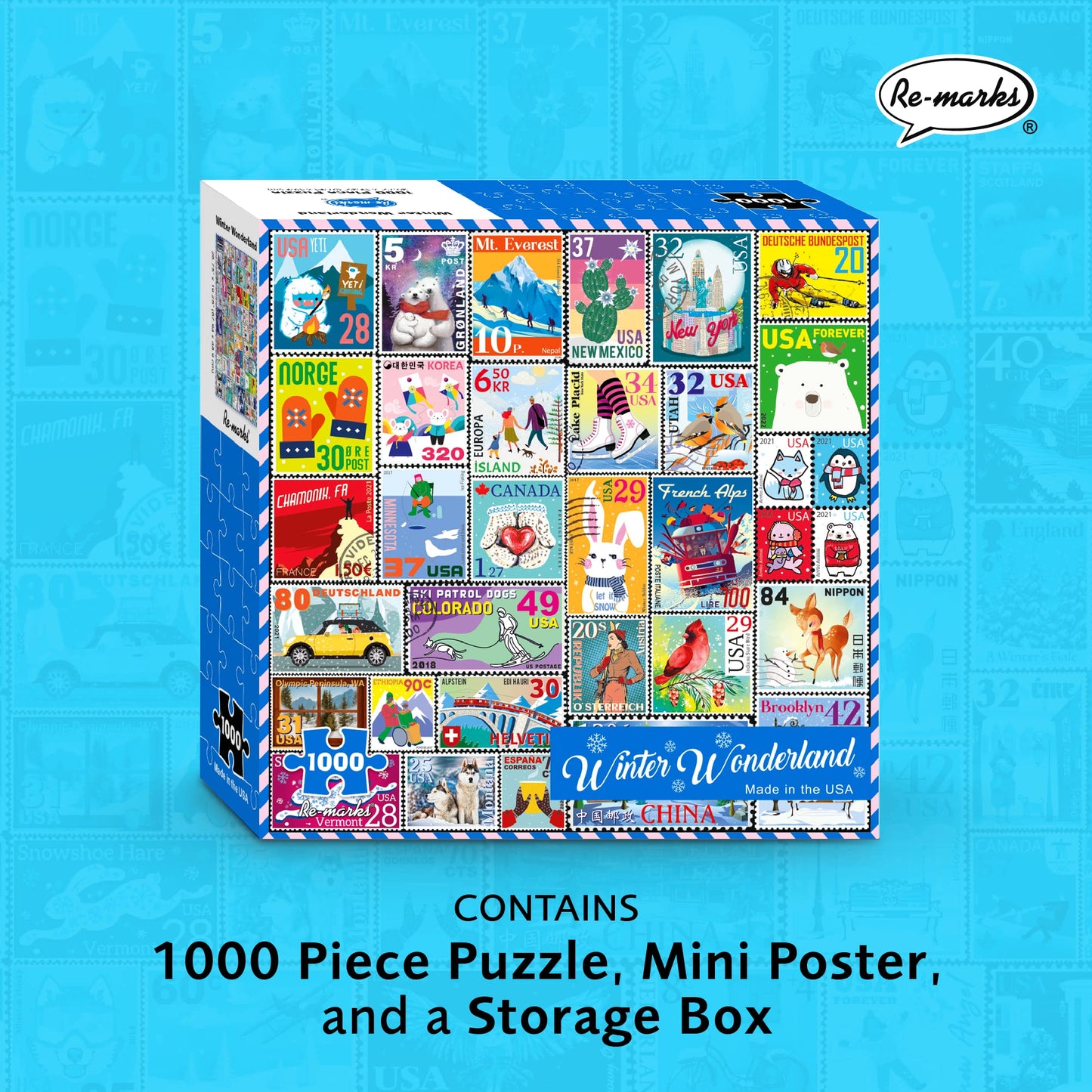 Re-marks Winter Wonderland Puzzle, Collage Puzzle for All Ages, 1000-Piece Christmas Puzzle