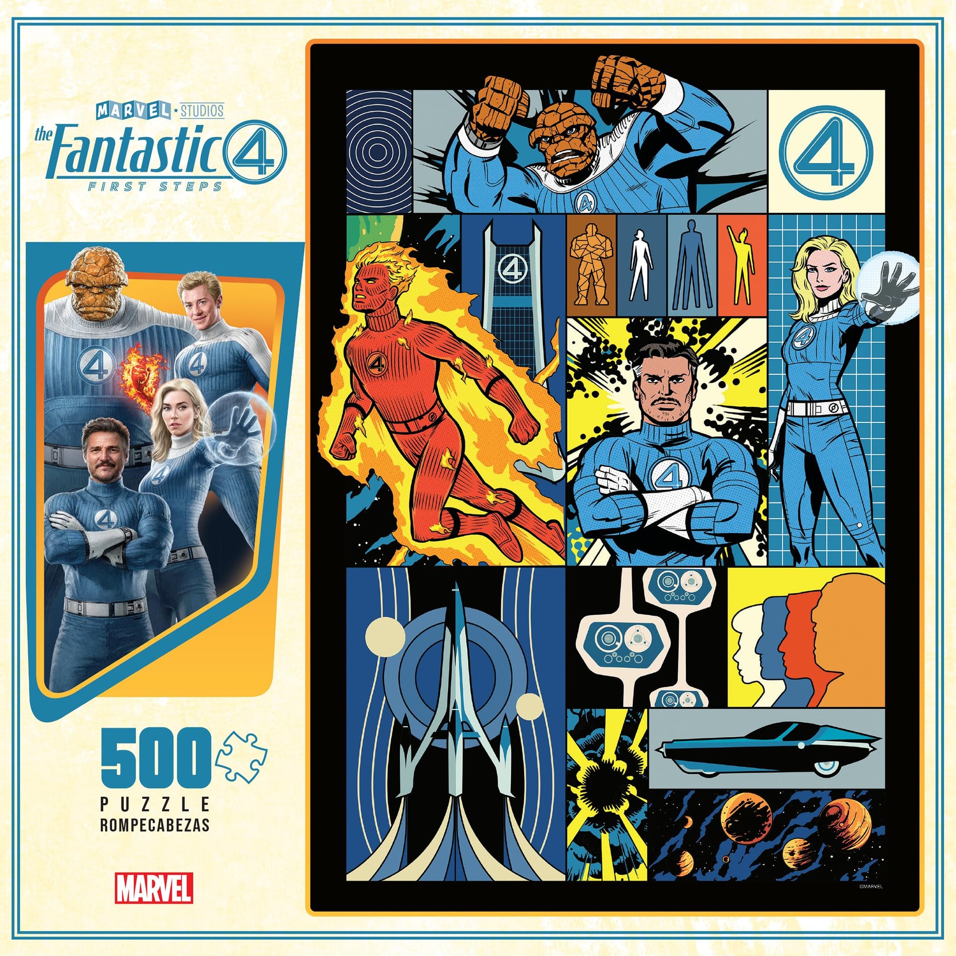 Buffalo Games - Marvel Studios’ Fantastic Four: First Steps 500 Piece Jigsaw Puzzle Colorful Puzzle for Adults - Precision-Cut Pieces, Beautiful