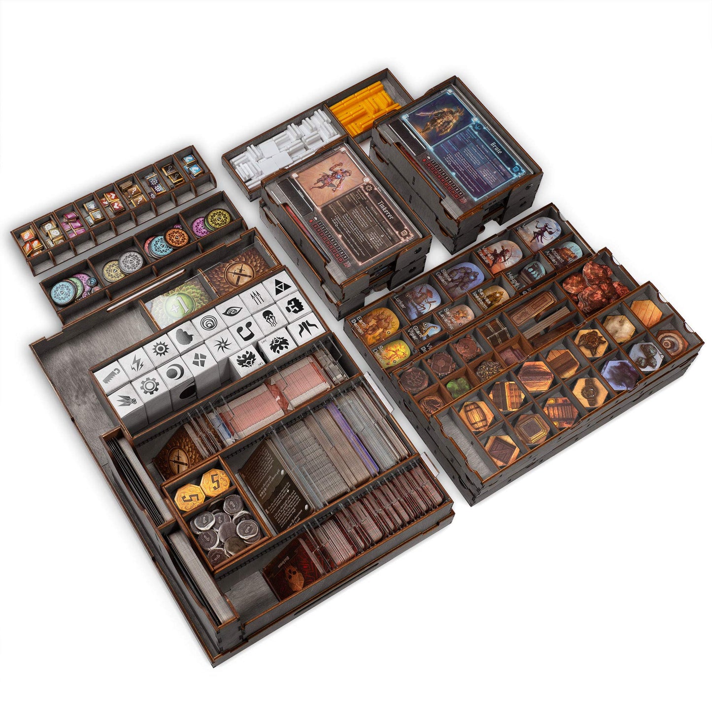SMONEX Wooden Organizer Compatible with Gloomhaven Board Game - Box Suitable for Storage All Gloomhaven Expansions - Insert and Storage Suitable
