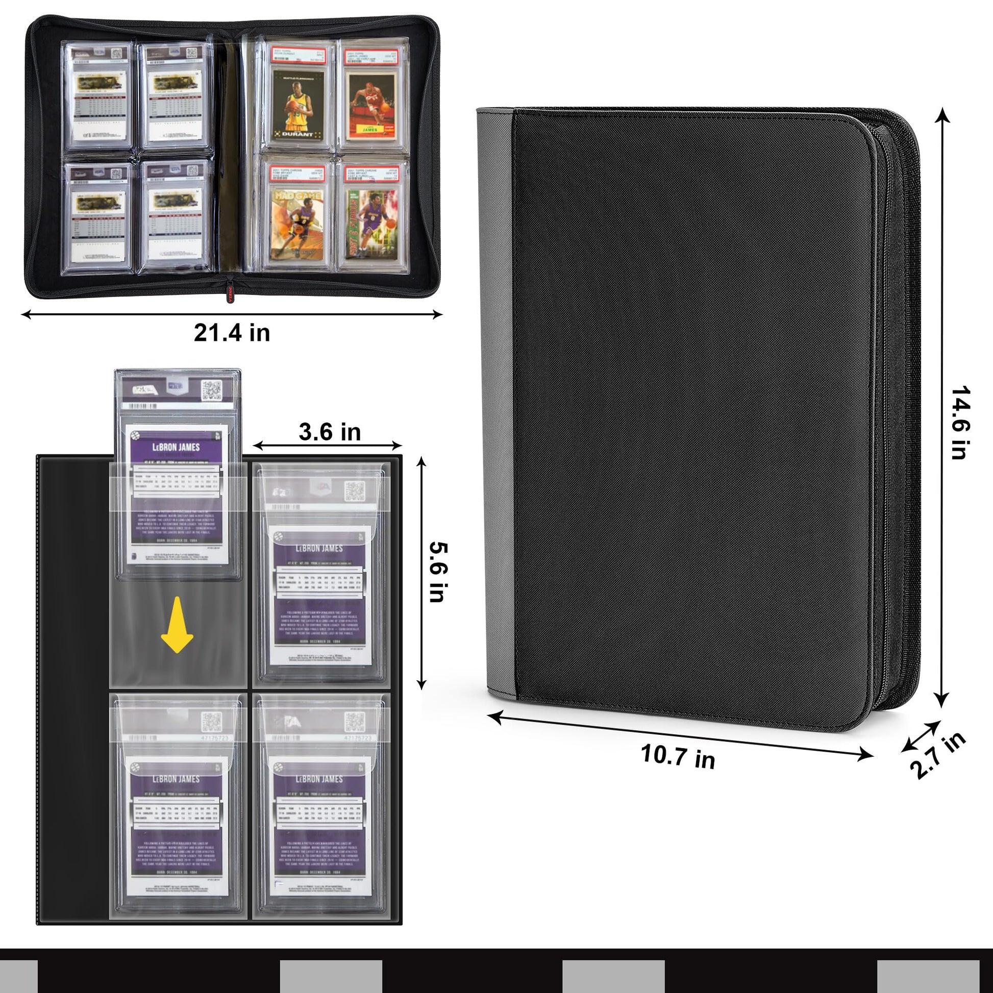 PREZA The Original Slab Binder - Graded Card Storage Binder - Holds 32 Graded Slabs - Premium Trading Card Album Compatible with PSA, BGS, and SGC