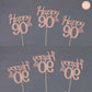 Happy 90th Birthday Centerpiece for Table, Double-Sided Glitter Party Decorations, Fabulous Table Toppers for Anniversary (Rose Gold, 10 Pack)