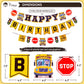 Pirese Wheels on the Bus Birthday Banner Kit, School Bus Party Decorations with Balloons, Yellow Bus Theme Decor for Kids Birthday Party