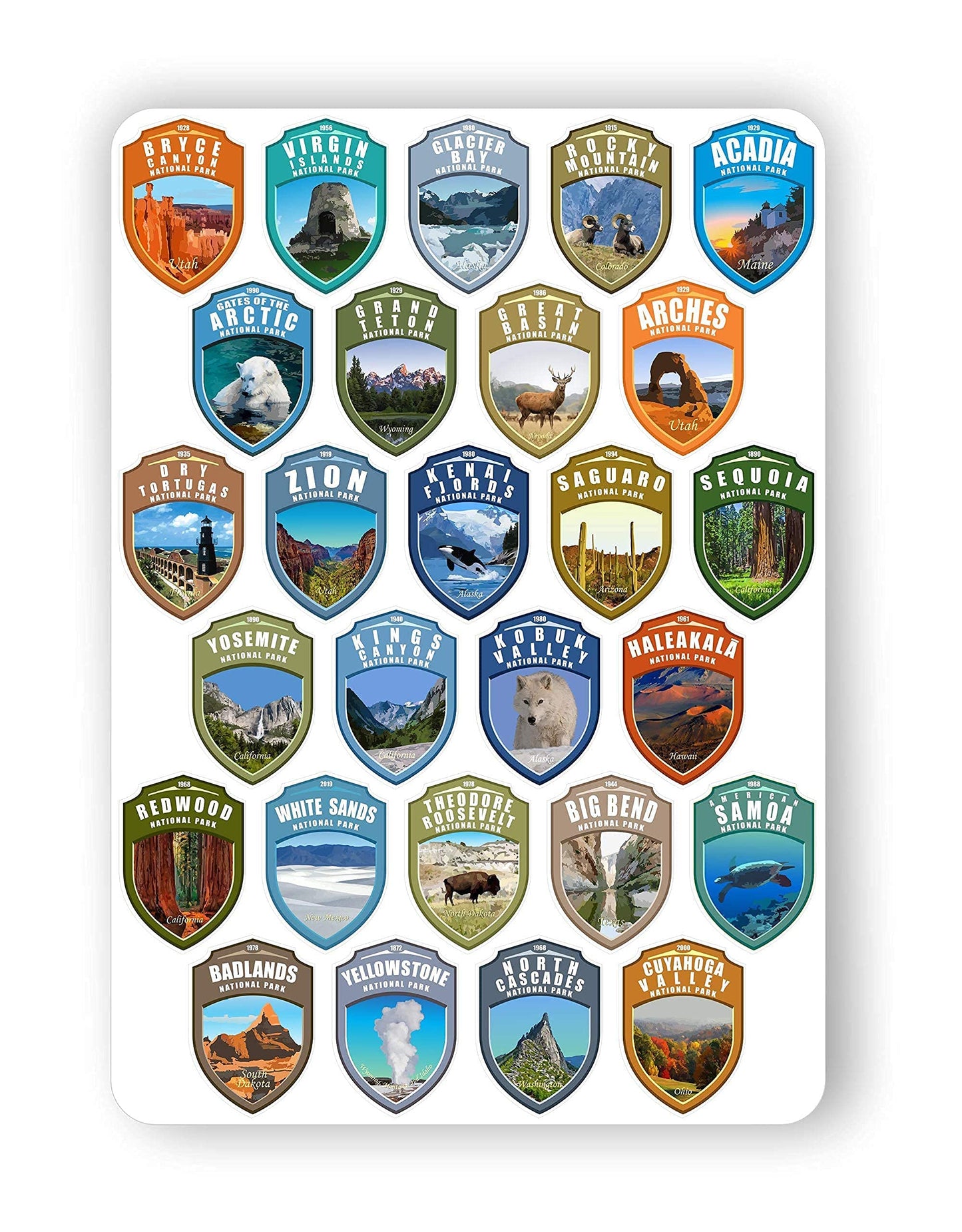 National Attractions of The USA - Adventures Go On (National Parks and State Flags)