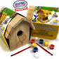 Matty's Toy Stop Paint-A-Barn Wooden Birdhouse & Bird Feeder (Includes Paints & Brushes) Gift Set Bundle - 2 Pack