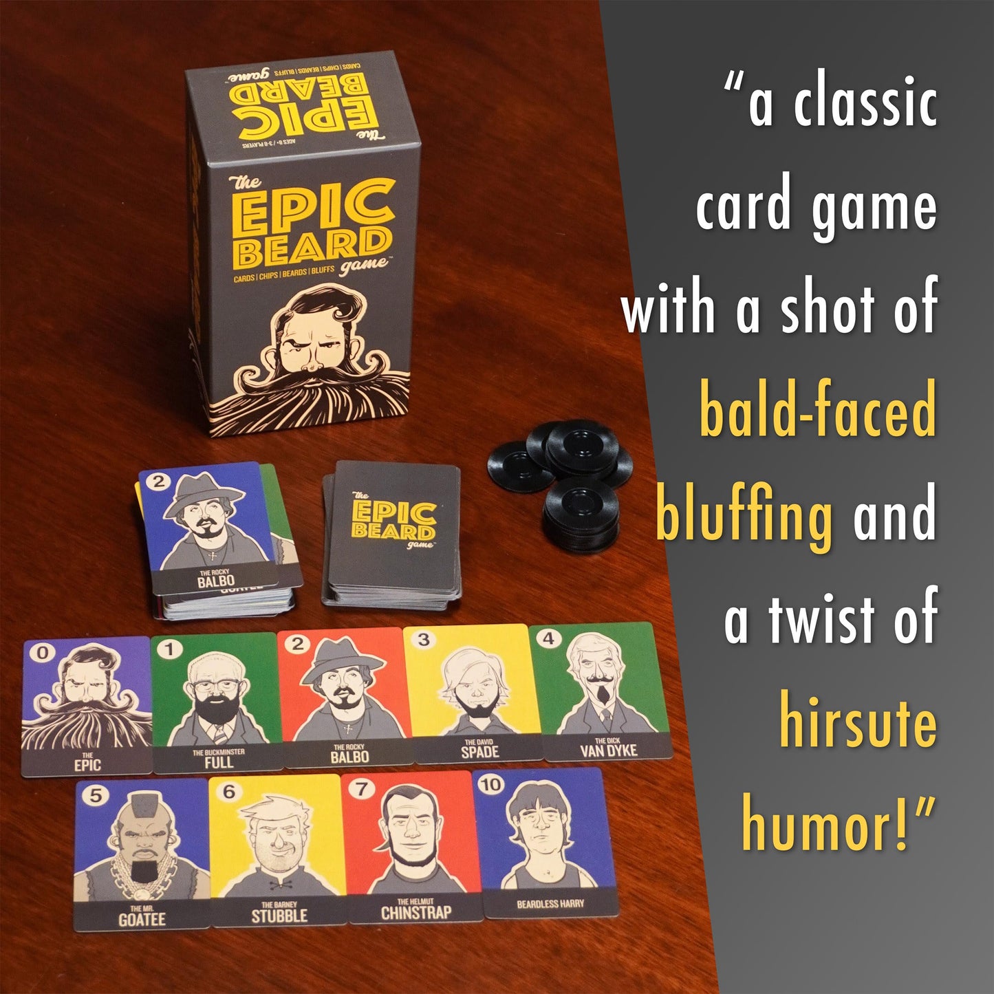 The Epic Beard Game, Hilarious Bluffing Card Game for Fun Party Game Nights, 3-8 Players Ages 8+