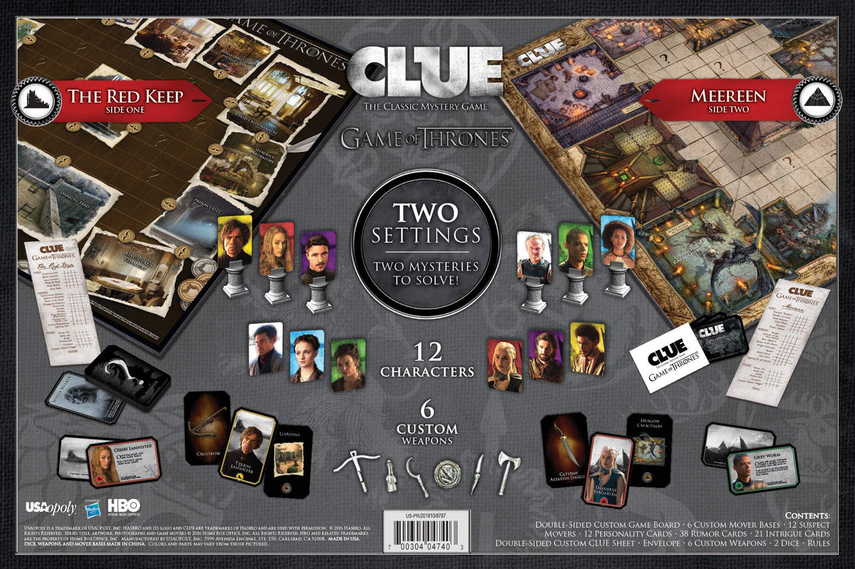 Clue Game of Thrones Board Game | Official Merchandise | Based on The Popular TV Show on HBO Game of Thrones