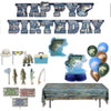 Havercamp Gone Fishing Birthday Party Premium Decorations Kit! Includes: Birthday Banner, Bass Centerpiece, 6 Bass Balloons, 12 Photo Props, 1 Cake