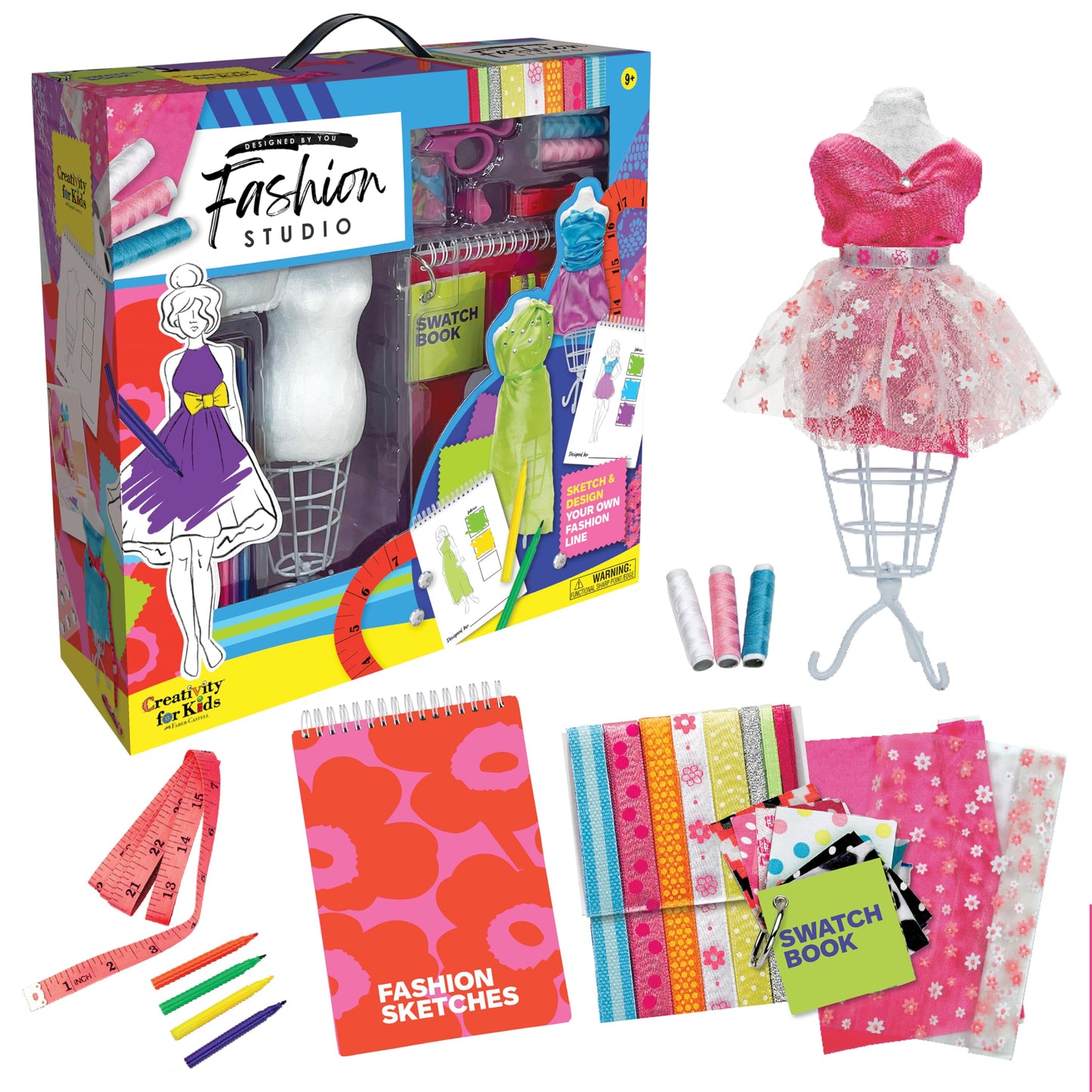 Creativity for Kids Designed by You Fashion Studio: DIY Fashion Designer Craft Kit for Girls, Dress Design Toy & Sewing Set for Kids, Gifts and Toys