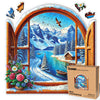 LEOGOR Wooden Jigsaw Puzzles for Adults 200 Pieces (11.1 × 10.9 in), Winter Puzzle, Extra-Thick 5 mm Wood, Unique Animal Shapes, Relaxing for Adults