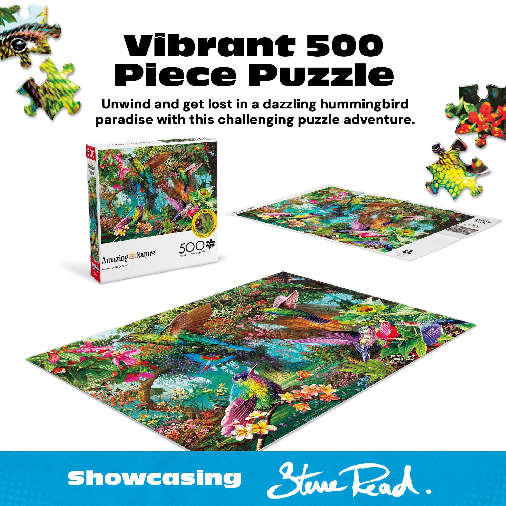 Buffalo Games - Hummingbird Garden - 500 Piece Jigsaw Puzzle for Adults