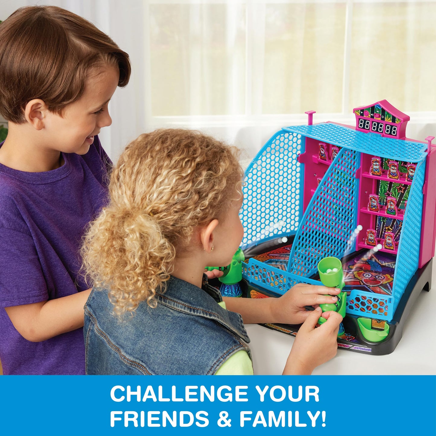 Kidoozie - Electronic Arcade Down The Clown - Electronic Tabletop Arcade Game for Kids, Lights and Sounds Family Skill Toy, Ages 4+