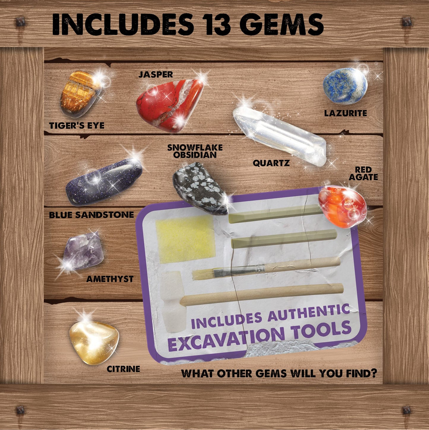 MindWare Dig It Up Giant Gem Discovery Kit - Gemstone Dig Kit Offers Geology for Kids with 12 Real Polished Hidden Gemstones - Includes 1 Giant Gem