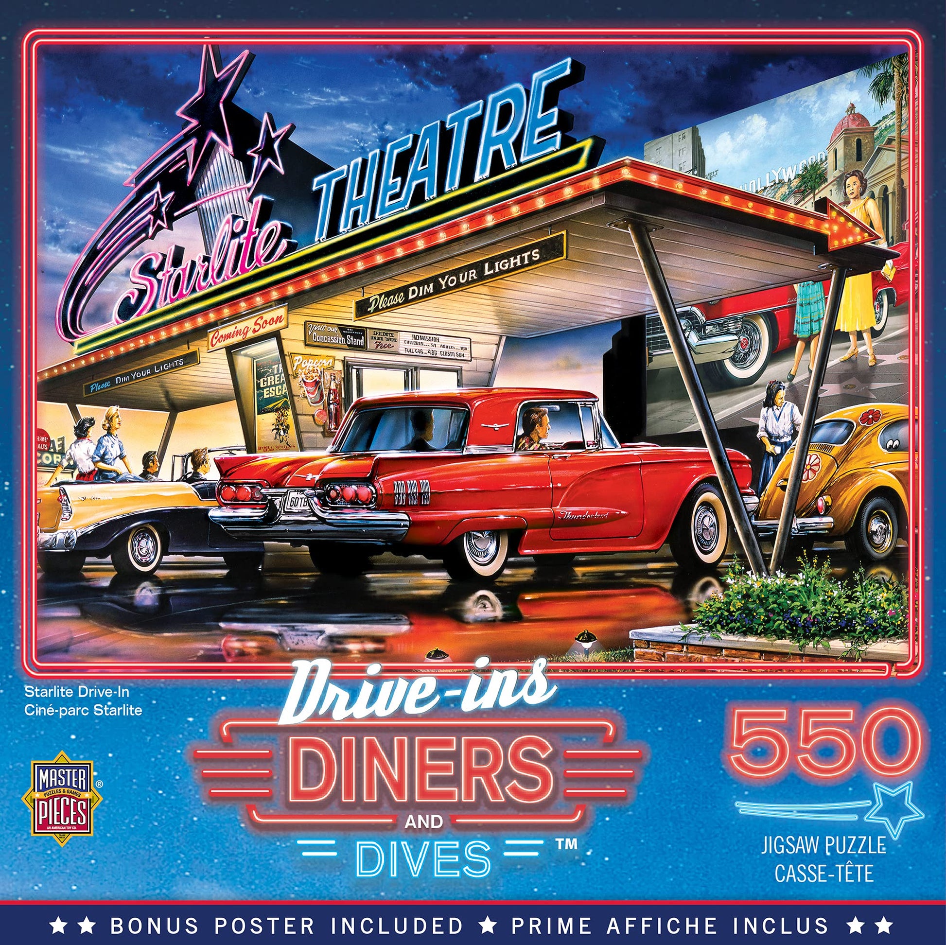 Masterpieces 550 Piece Jigsaw Puzzle for Adults and Family - Starlite Drive-in - 18"x24"