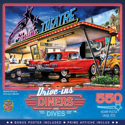 Masterpieces 550 Piece Jigsaw Puzzle for Adults and Family - Starlite Drive-in - 18"x24"