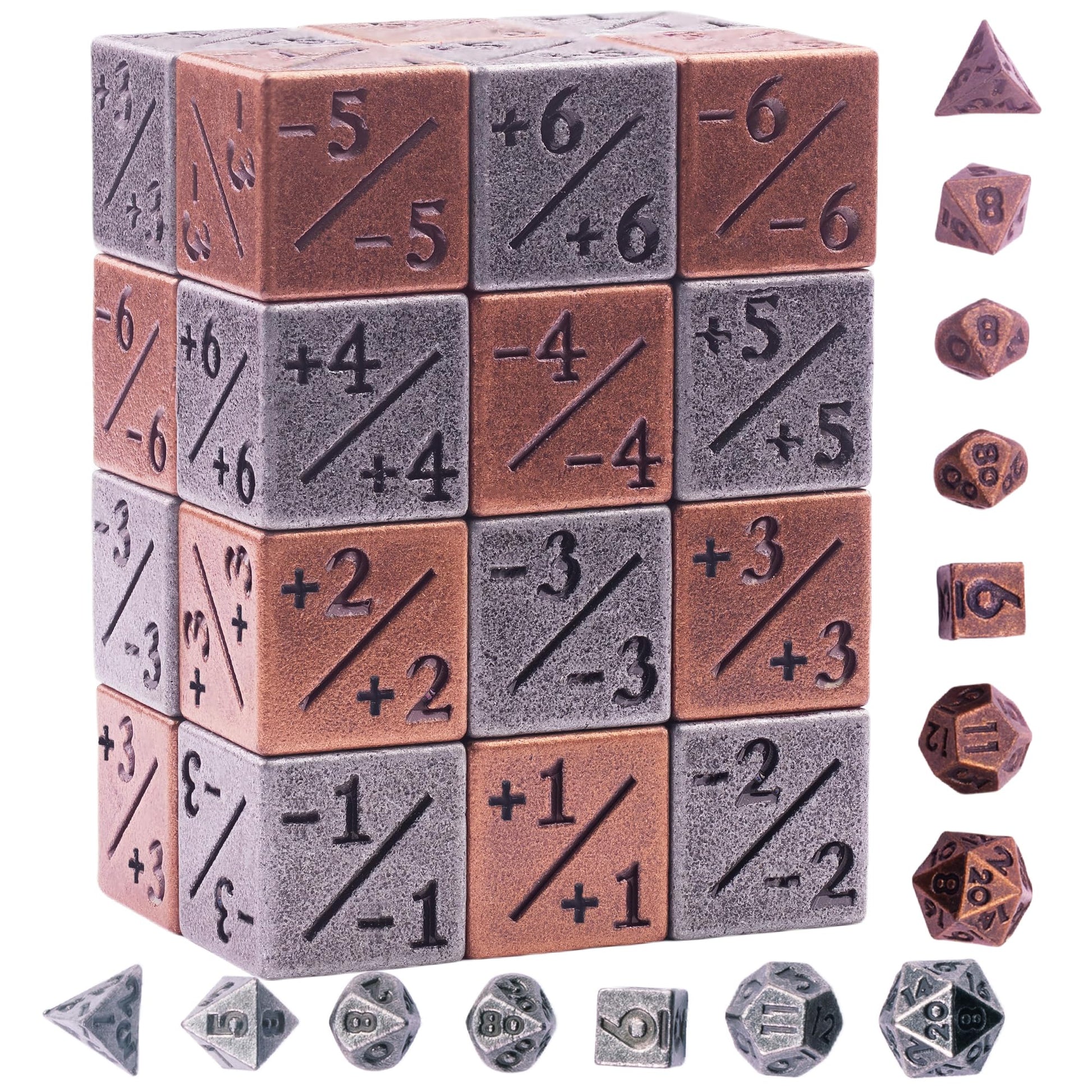 MTG Dice Metal MTG Counter Dice Set, Counter 6-Sided Dices 24 Pieces, Plus 14 Pieces Dungeons and Dragons Dices Set Accessories Suitable for MTGs