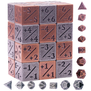 MTG Dice Metal MTG Counter Dice Set, Counter 6-Sided Dices 24 Pieces, Plus 14 Pieces Dungeons and Dragons Dices Set Accessories Suitable for MTGs