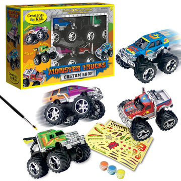 Creativity for Kids Monster Truck Custom Shop - Customize 4 Monster Trucks, Gifts for Boys (Ages 5+)