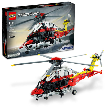 LEGO Technic Airbus H175 Rescue Helicopter 42145, Educational Model Building Set for Kids, with Spinning Rotors and Motorized Features, Construction