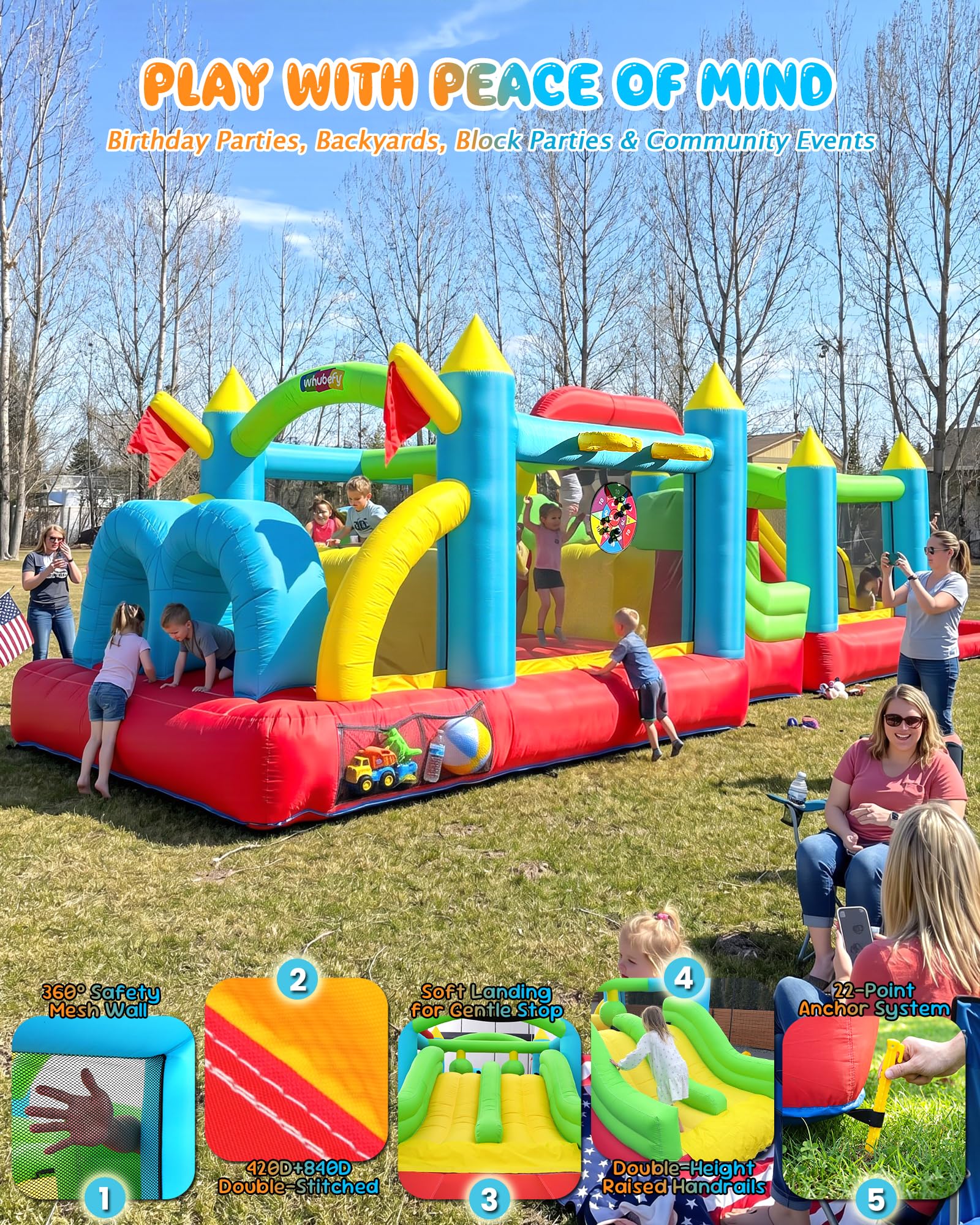 29ft Huge Inflatable Obstacle Course Modular Bounce House Water Slide Park