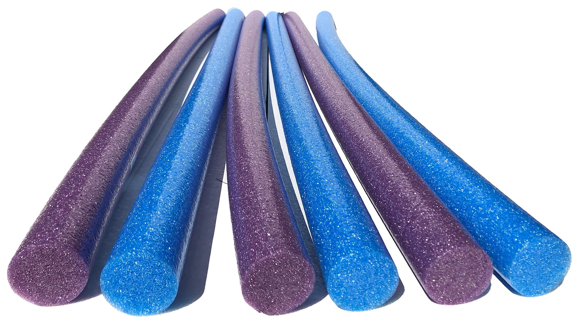 Solid Core Extra Long 60" Swim Noodles 6 Pack Deluxe Solid Core Foam Noodles (Blue Purple)