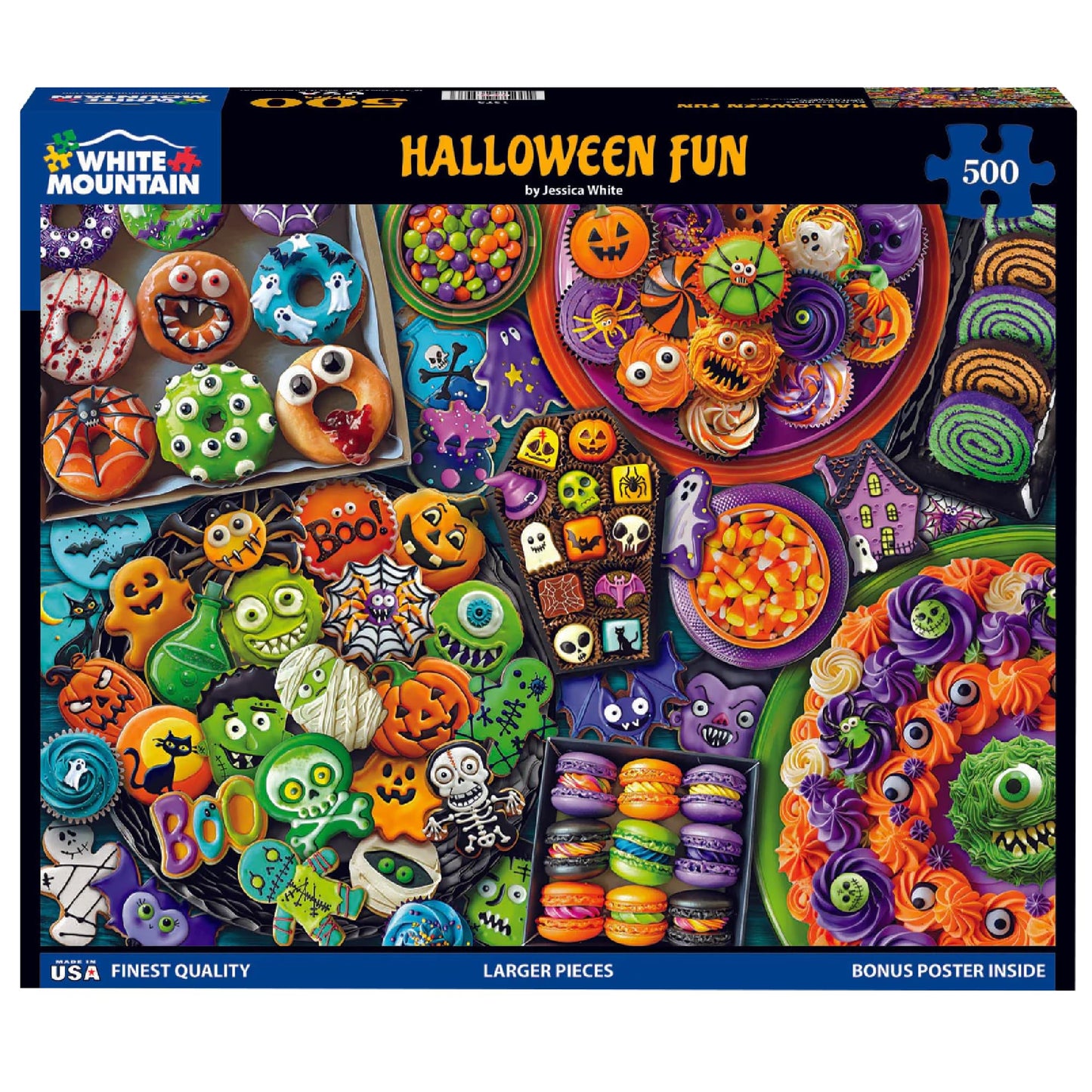 White Mountain 500 Piece Jigsaw Puzzle Holiday Food Collage, Halloween Fun