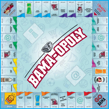 Late for the Sky BAMAOPOLY University of Alabama Board Game, Campus Landmarks Edition, 2-6 Players Ages 8+, Family Party Strategy Opoly for Alumni