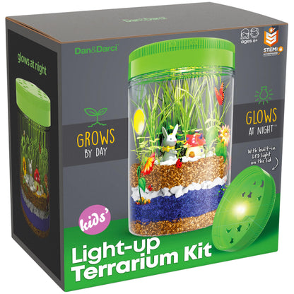 Dan&Darci Light-Up Terrarium Kit for Kids - STEM Science Kit - Educational DIY Toy for Boys & Girls - Birthday Gift - Craft Project Idea for Ages 6 7