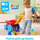 MEGA BLOKS First Builders Toddler Building Toy, Block Scooping Pull Wagon with 20 Pieces and Built-in Storage, Picks Up Blocks, Red, Kids Ages 1+