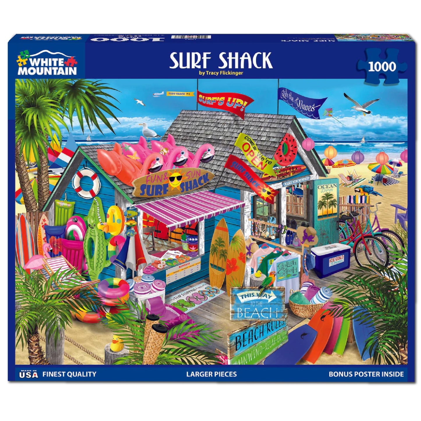 White Mountain 1000 Piece Jigsaw Puzzle Summer Beach Shop, Surf Shack