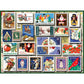 White Mountain 500 Piece Jigsaw Puzzle Winter Collage Christmas Puzzles with Large Pieces Gift for Adults 18"x24" - Holiday Stamps