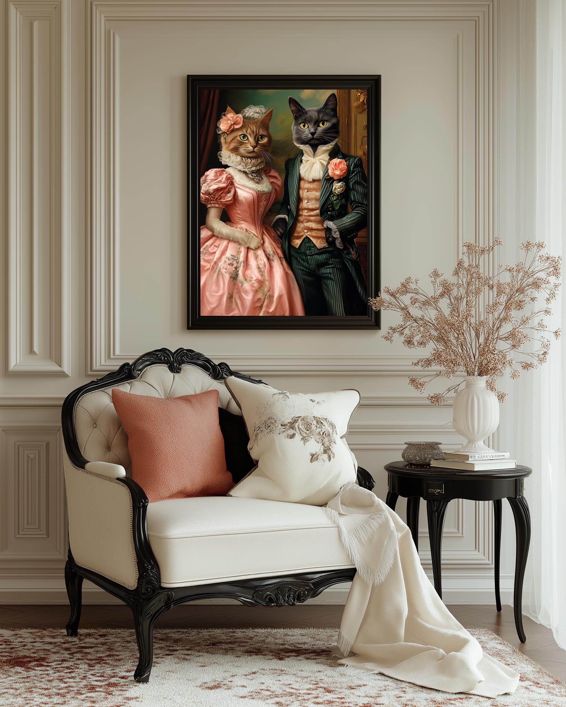 Puzzles for Adults 1000 Pieces, Victorian Cats: The Elegant Pair Portret, Hard Challenging Jigsaw Puzzle for Puzzle Lovers, Bonus Poster Included